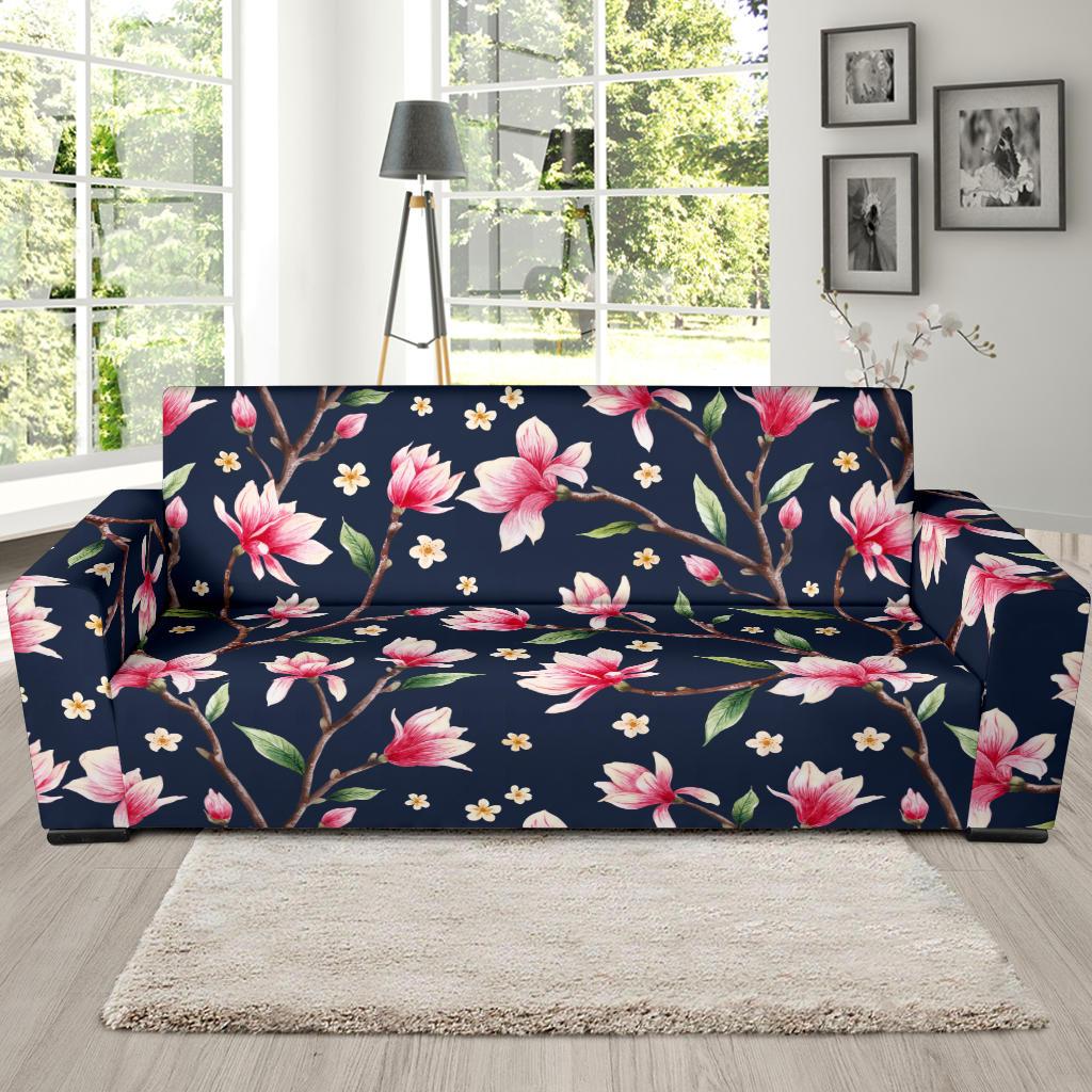 Magnolia Pattern Print Design MAG09 Sofa Slipcover-JORJUNE.COM
