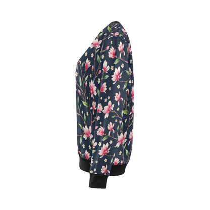 Magnolia Pattern Print Design MAG09 Women Long Sleeve Sweatshirt-JorJune