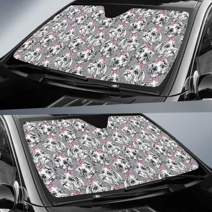 Maltese Pattern Print Design 01 Car Sun Shades-JORJUNE.COM
