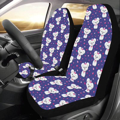 Maltese Pattern Print Design 02 Car Seat Covers (Set of 2)-JORJUNE.COM