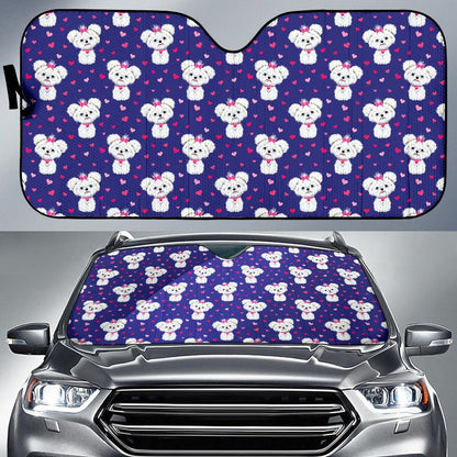 Maltese Pattern Print Design 02 Car Sun Shades-JORJUNE.COM