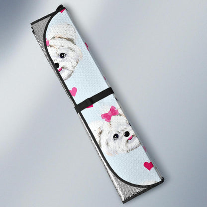 Maltese Pattern Print Design 03 Car Sun Shades-JORJUNE.COM