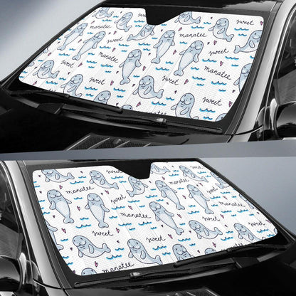 Manatee Baby Pattern Print Design 03 Car Sun Shades-JORJUNE.COM