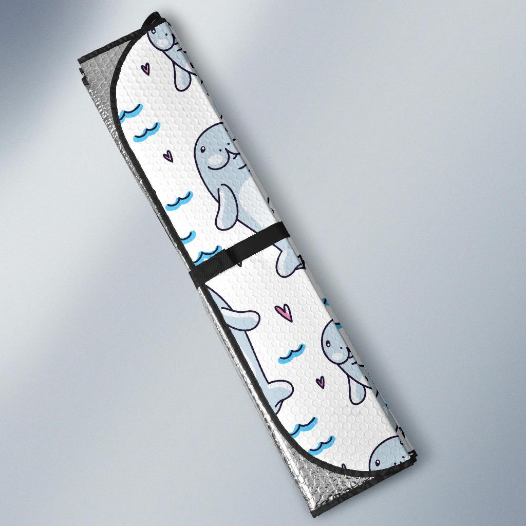 Manatee Baby Pattern Print Design 03 Car Sun Shades-JORJUNE.COM