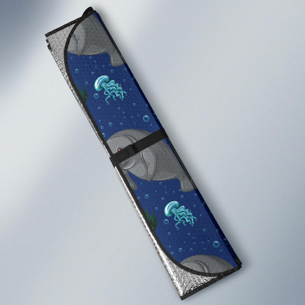 Manatee Pattern Print Design 01 Car Sun Shades-JORJUNE.COM