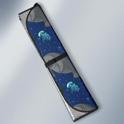 Manatee Pattern Print Design 01 Car Sun Shades-JORJUNE.COM
