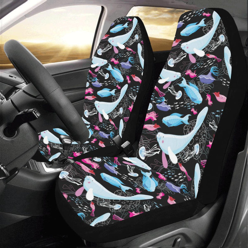 Manatee Pattern Print Design 02 Car Seat Covers (Set of 2)-JORJUNE.COM