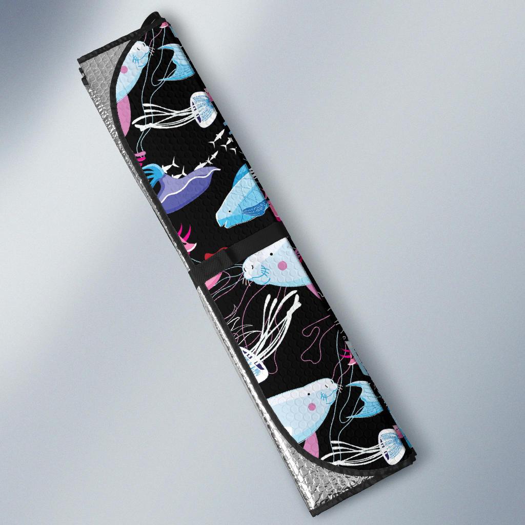 Manatee Pattern Print Design 02 Car Sun Shades-JORJUNE.COM
