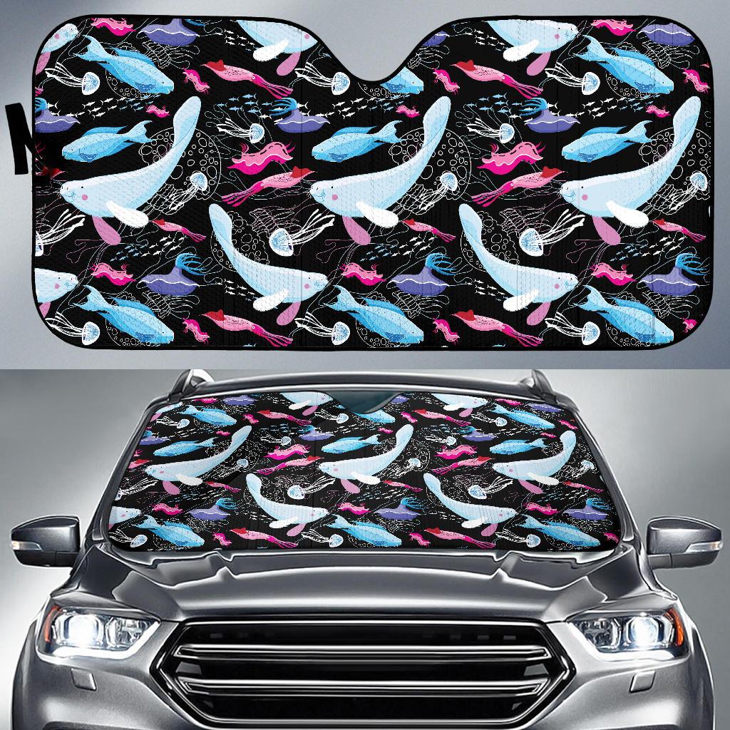 Manatee Pattern Print Design 02 Car Sun Shades-JORJUNE.COM