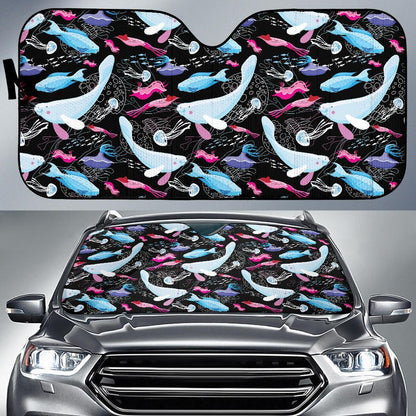 Manatee Pattern Print Design 02 Car Sun Shades-JORJUNE.COM