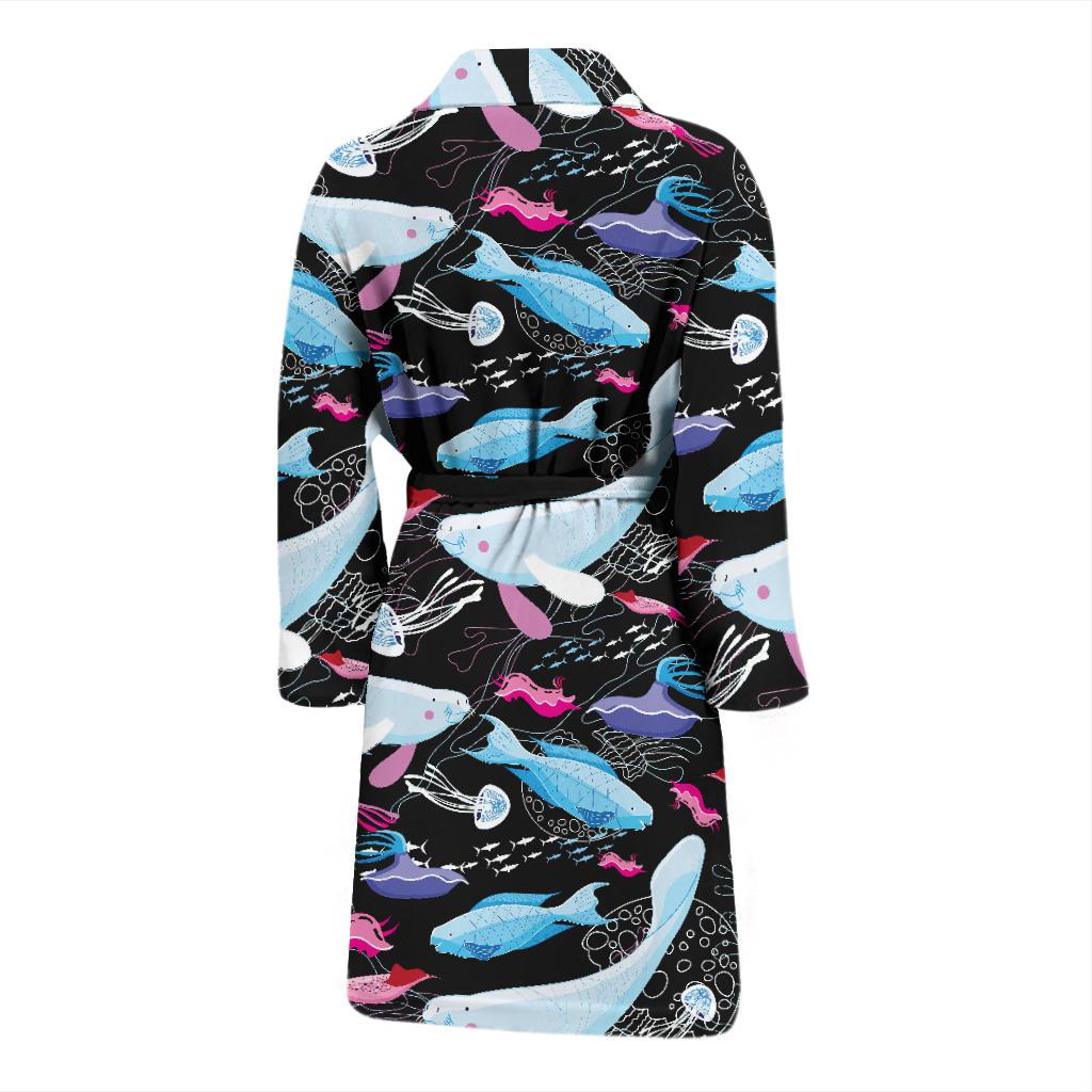 Manatee Pattern Print Design 02 Men Bathrobe-JORJUNE.COM