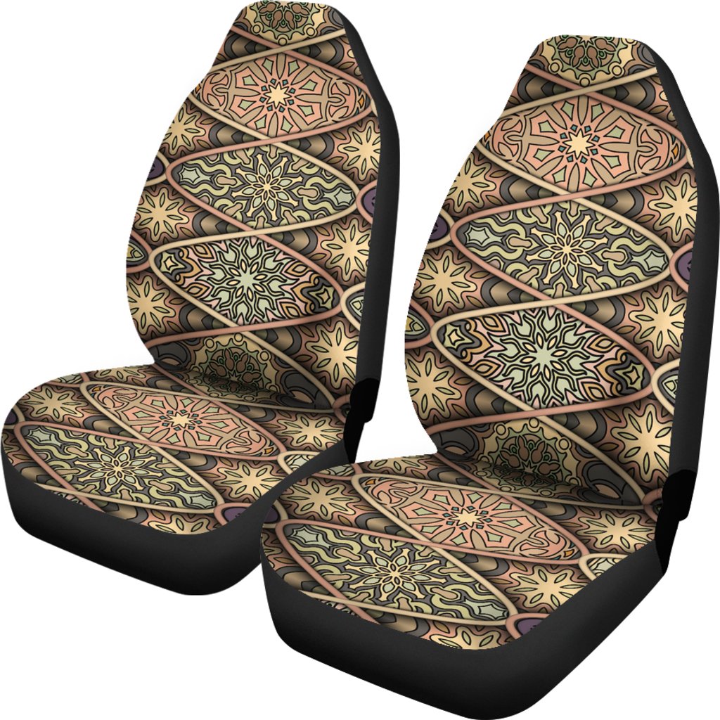 Mandala Motif Themed Design Print Universal Fit Car Seat Covers