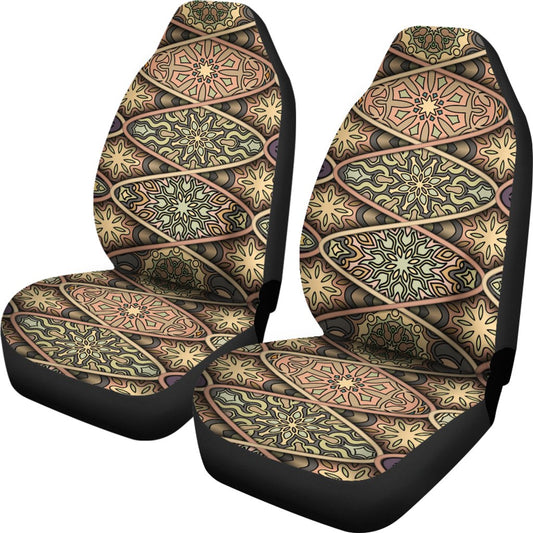 Mandala Motif Themed Design Print Universal Fit Car Seat Covers