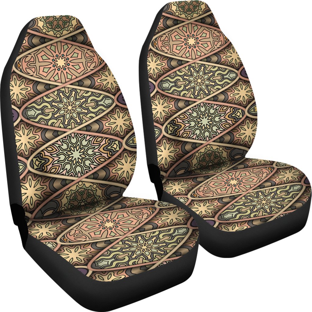 Mandala Motif Themed Design Print Universal Fit Car Seat Covers