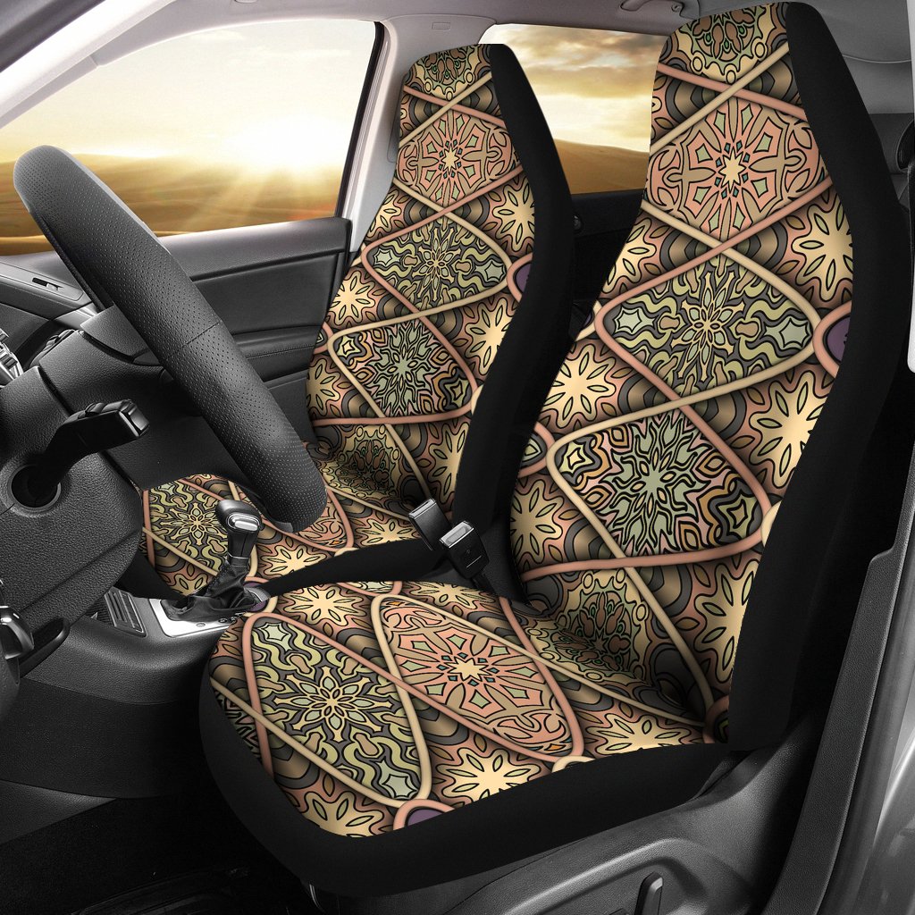 Mandala Motif Themed Design Print Universal Fit Car Seat Covers