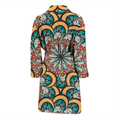 Mandala Pattern Print Design 01 Men Bathrobe-JORJUNE.COM