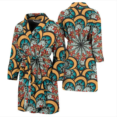 Mandala Pattern Print Design 01 Men Bathrobe-JORJUNE.COM