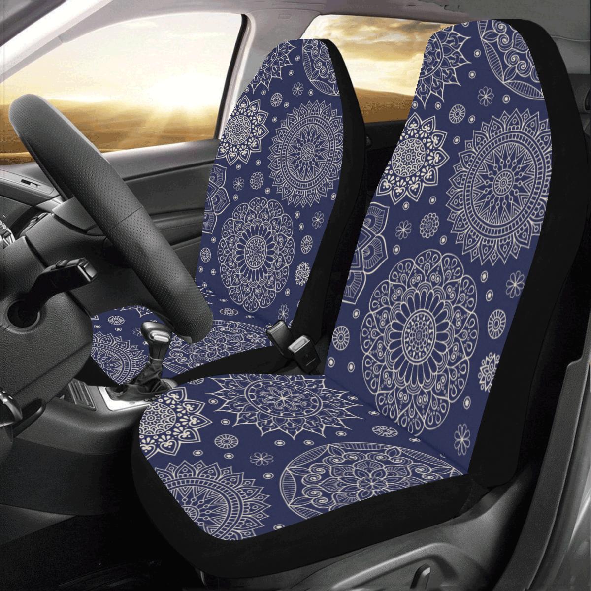 Mandala Pattern Print Design 02 Car Seat Covers (Set of 2)-JORJUNE.COM