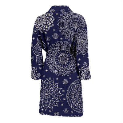 Mandala Pattern Print Design 02 Men Bathrobe-JORJUNE.COM