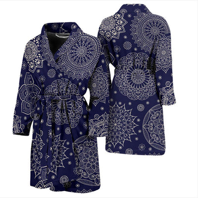 Mandala Pattern Print Design 02 Men Bathrobe-JORJUNE.COM