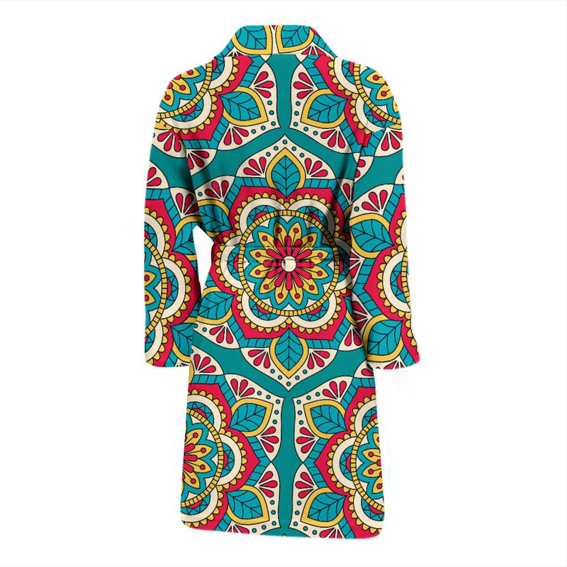 Mandala Pattern Print Design 03 Men Bathrobe-JORJUNE.COM