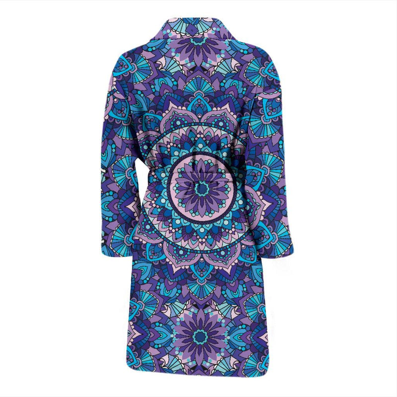 Mandala Pattern Print Design 04 Men Bathrobe-JORJUNE.COM