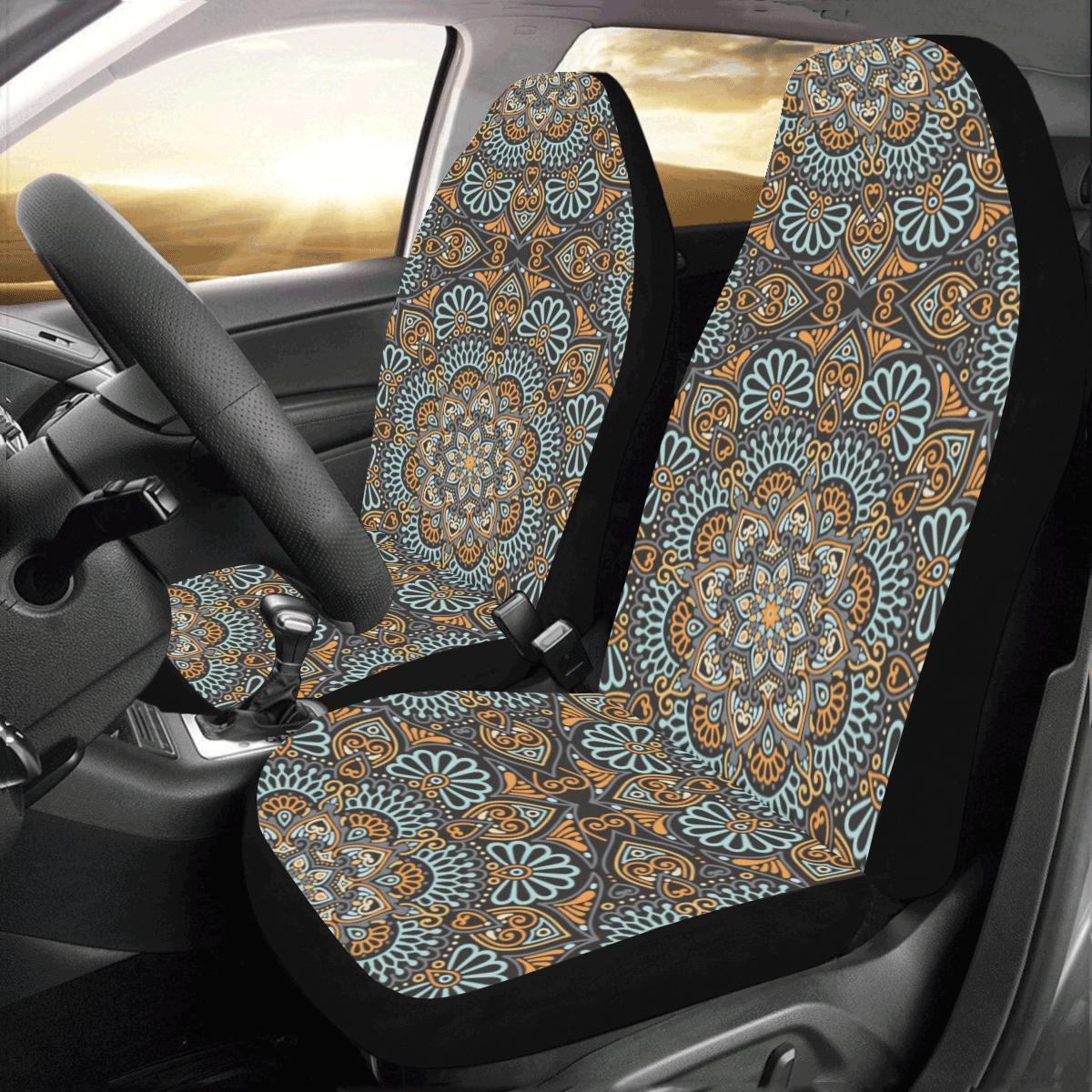 Mandala Pattern Print Design 05 Car Seat Covers (Set of 2)-JORJUNE.COM