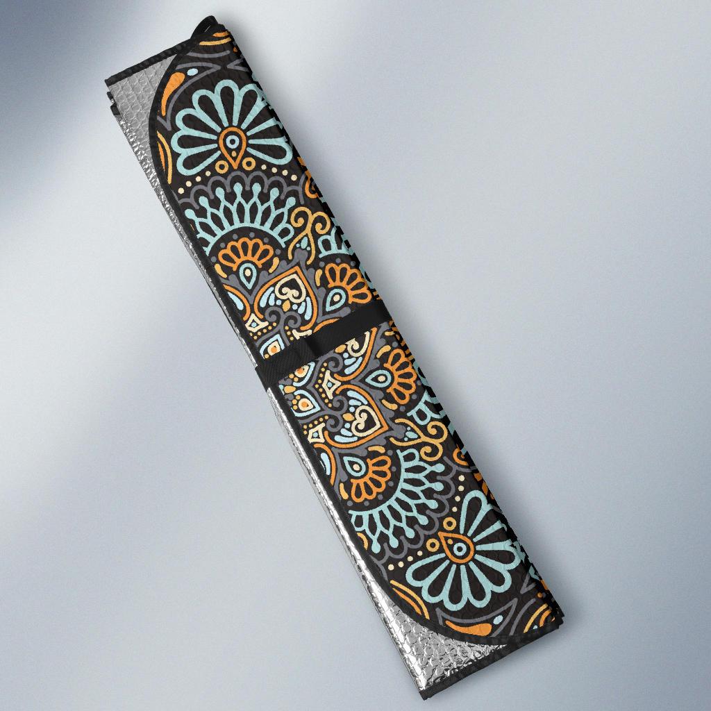 Mandala Pattern Print Design 05 Car Sun Shades-JORJUNE.COM