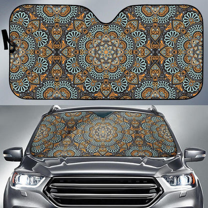 Mandala Pattern Print Design 05 Car Sun Shades-JORJUNE.COM