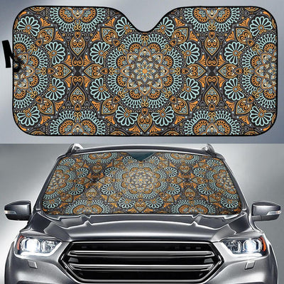 Mandala Pattern Print Design 05 Car Sun Shades-JORJUNE.COM