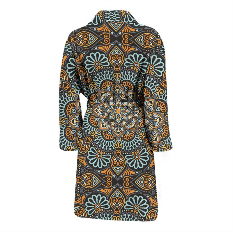 Mandala Pattern Print Design 05 Men Bathrobe-JORJUNE.COM