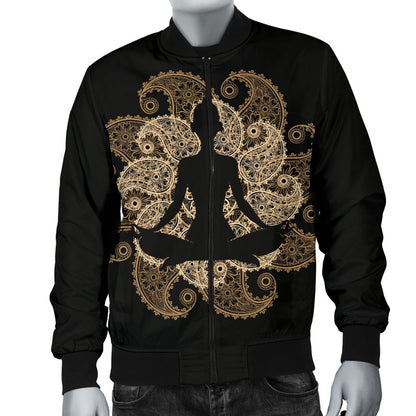 Mandala Yoga Men Casual Bomber Jacket