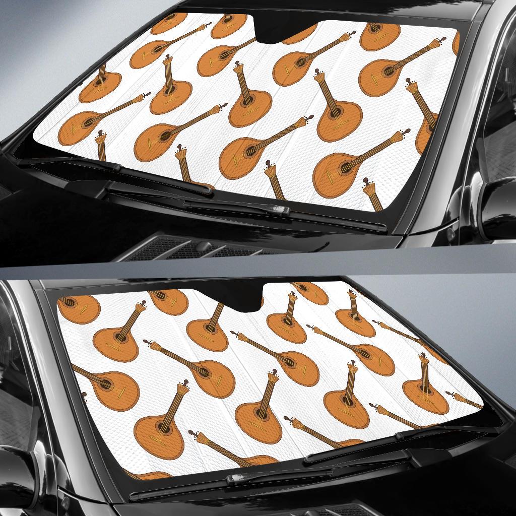 Mandolin Pattern Print Design 01 Car Sun Shades-JORJUNE.COM
