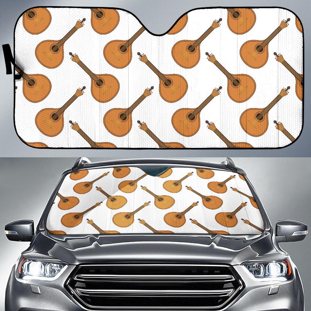 Mandolin Pattern Print Design 01 Car Sun Shades-JORJUNE.COM