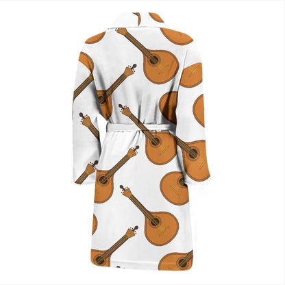 Mandolin Pattern Print Design 01 Men Bathrobe-JORJUNE.COM