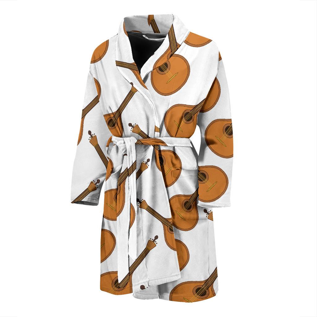 Mandolin Pattern Print Design 01 Men Bathrobe-JORJUNE.COM