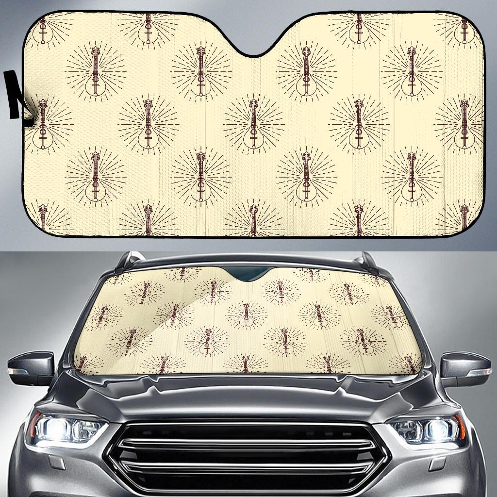 Mandolin Pattern Print Design 02 Car Sun Shades-JORJUNE.COM