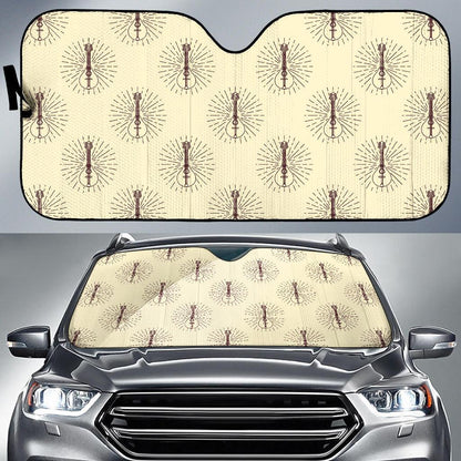 Mandolin Pattern Print Design 02 Car Sun Shades-JORJUNE.COM