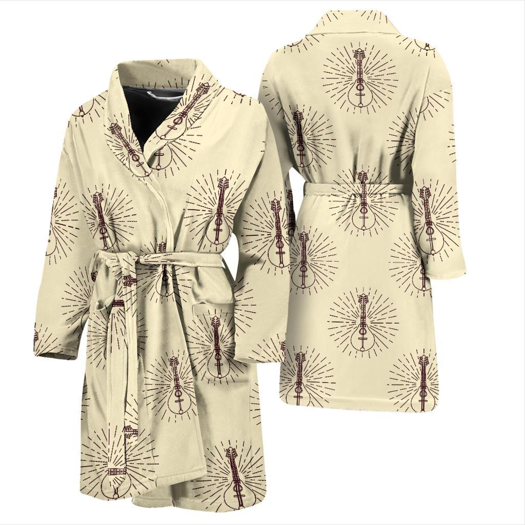Mandolin Pattern Print Design 02 Men Bathrobe-JORJUNE.COM