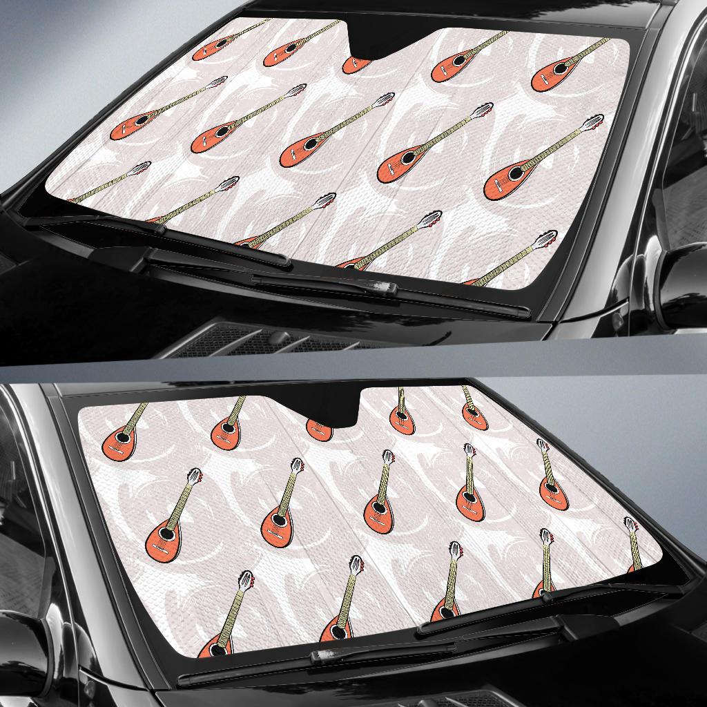 Mandolin Pattern Print Design 03 Car Sun Shades-JORJUNE.COM