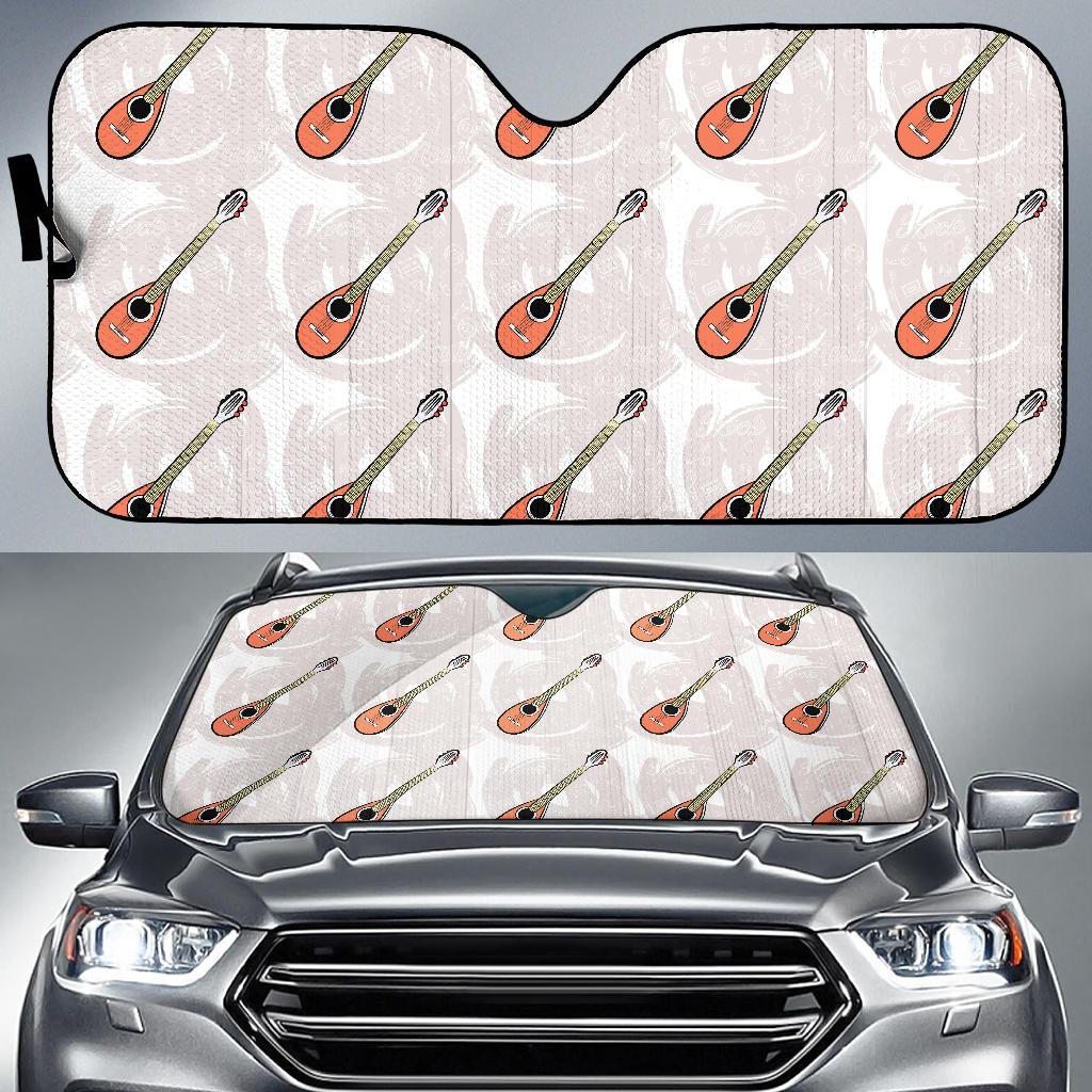 Mandolin Pattern Print Design 03 Car Sun Shades-JORJUNE.COM
