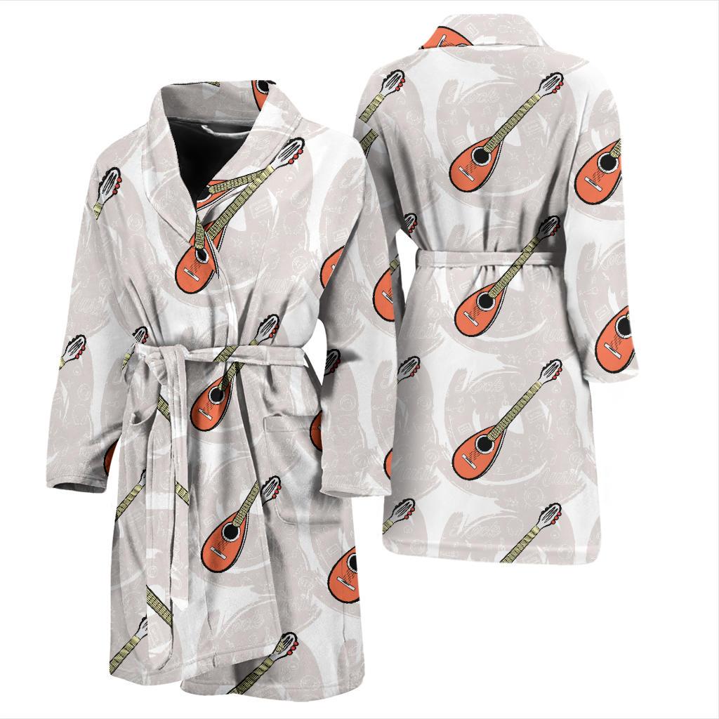 Mandolin Pattern Print Design 03 Men Bathrobe-JORJUNE.COM