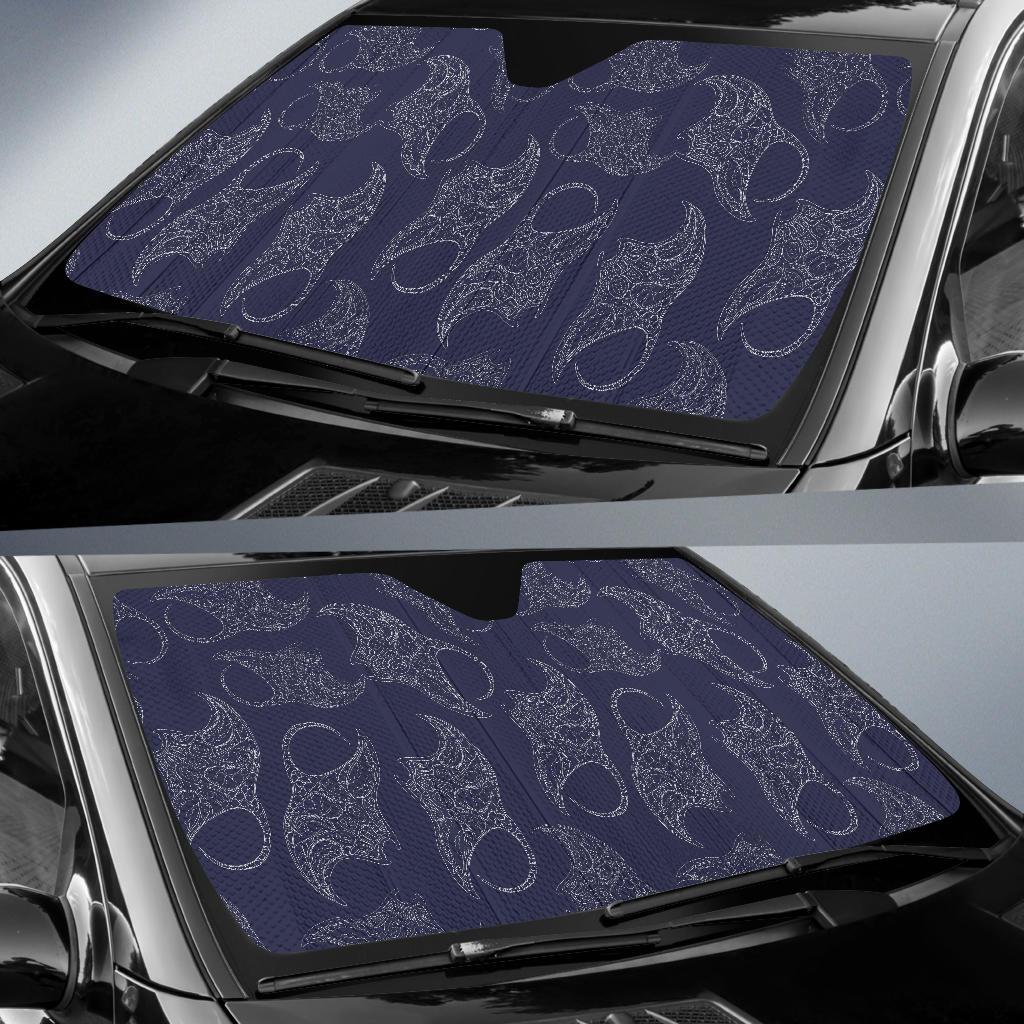Manta Ray Pattern Print Design 01 Car Sun Shades-JORJUNE.COM