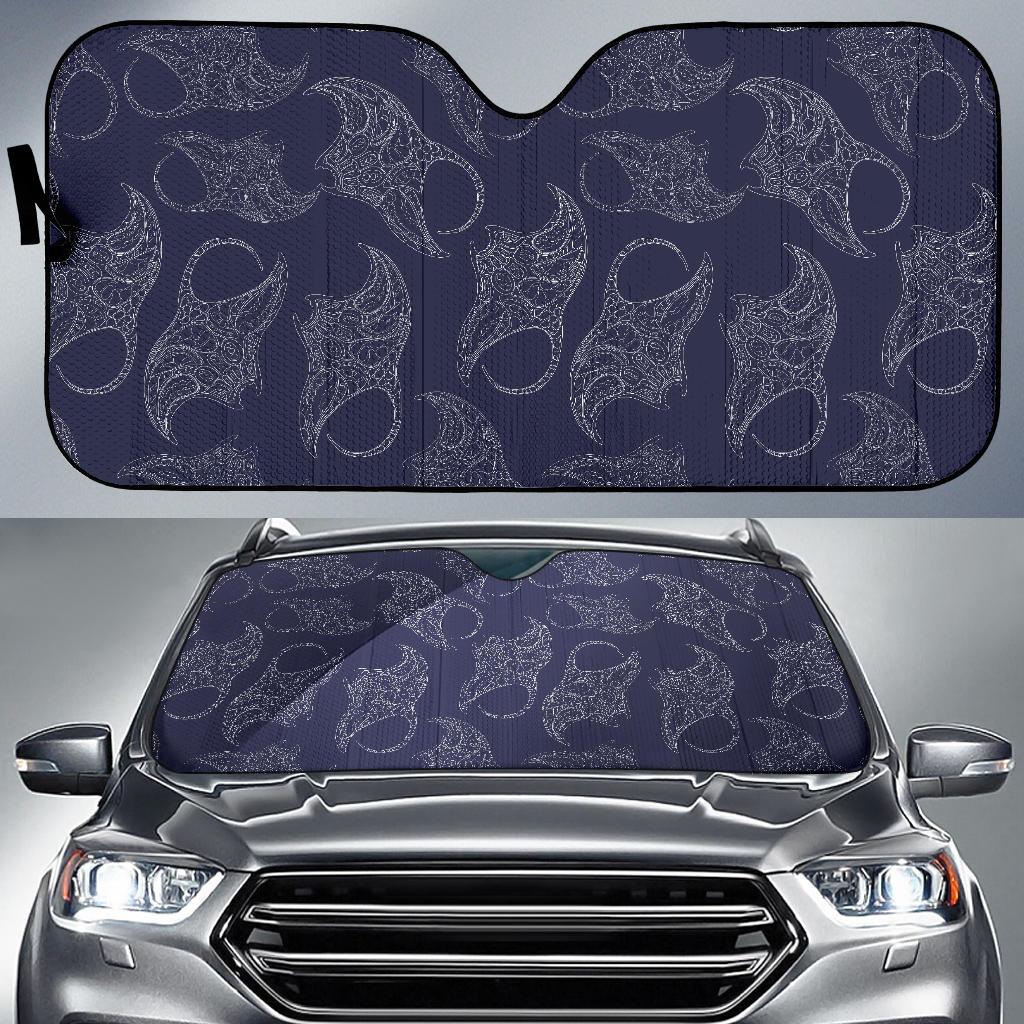 Manta Ray Pattern Print Design 01 Car Sun Shades-JORJUNE.COM
