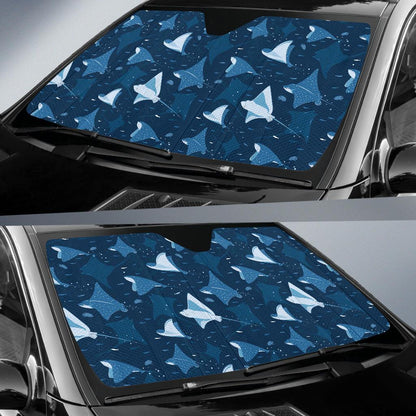 Manta Ray Pattern Print Design 02 Car Sun Shades-JORJUNE.COM
