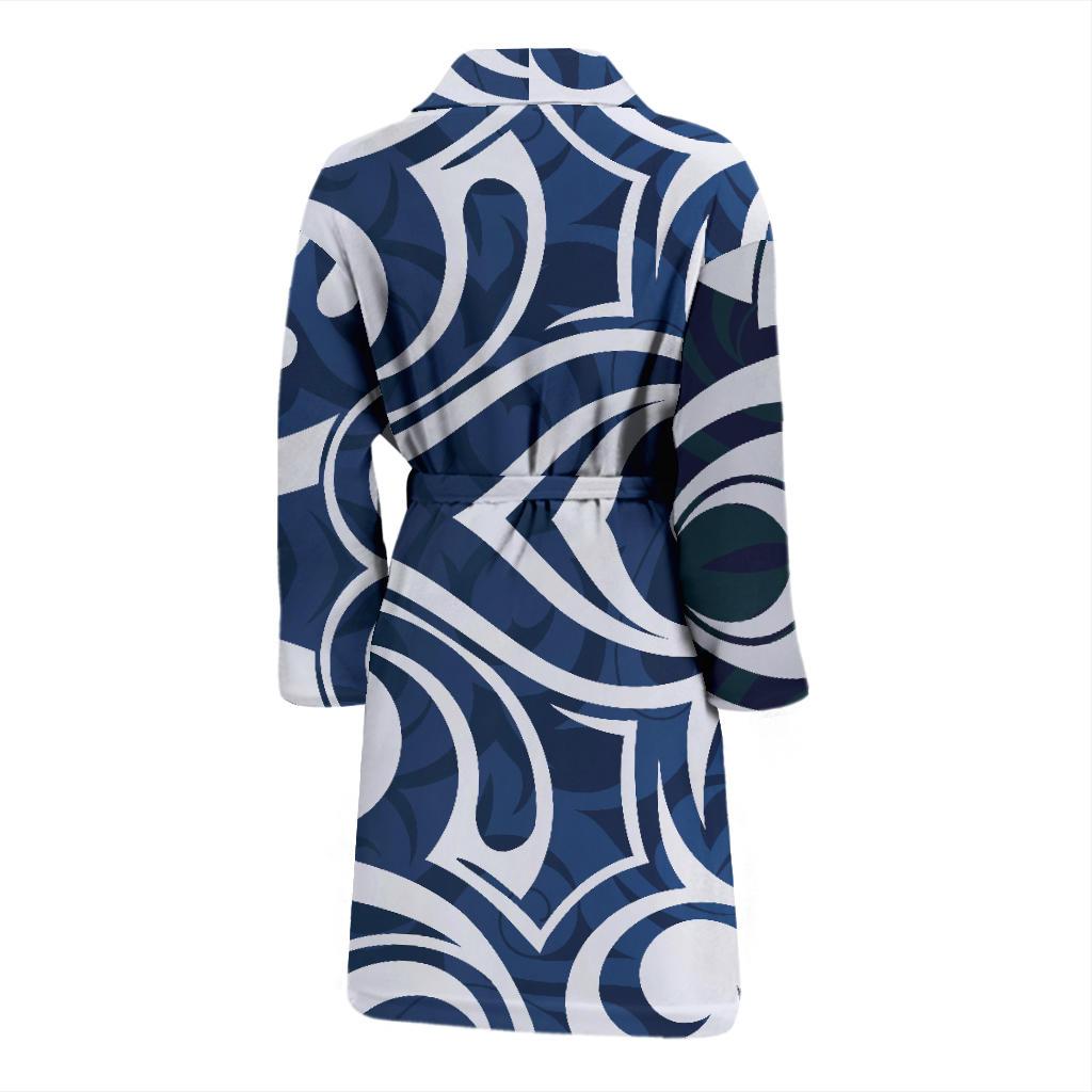 Maori Pattern Print Design 01 Men Bathrobe-JORJUNE.COM