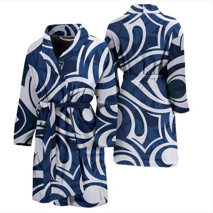 Maori Pattern Print Design 01 Men Bathrobe-JORJUNE.COM
