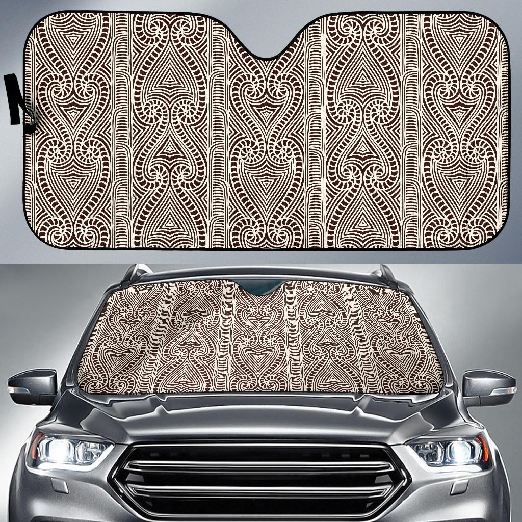 Maori Pattern Print Design 04 Car Sun Shades-JORJUNE.COM
