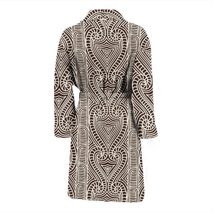 Maori Pattern Print Design 04 Men Bathrobe-JORJUNE.COM