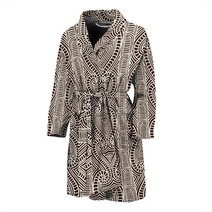 Maori Pattern Print Design 04 Men Bathrobe-JORJUNE.COM